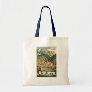 Andorra Illustration Travel Art Vintag Tragetasche