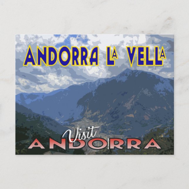 Andorra La Vella, Besuch Andoras Postkarte (Vorderseite)