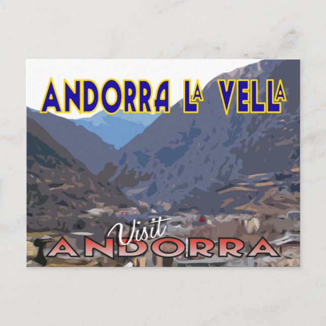 Andorra La Vella, Besuch Andorra Postkarte (Vorderseite)