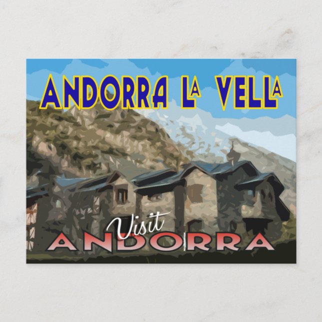 Andorra La Vella, Besuch Andorra Postkarte (Vorderseite)