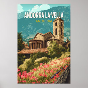 Andorra la Vella Reise Kunst Vintage Poster