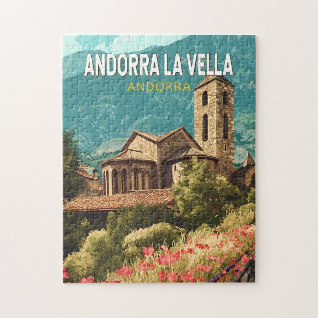 Andorra la Vella Reisen Vintag Puzzle (Vertikal)