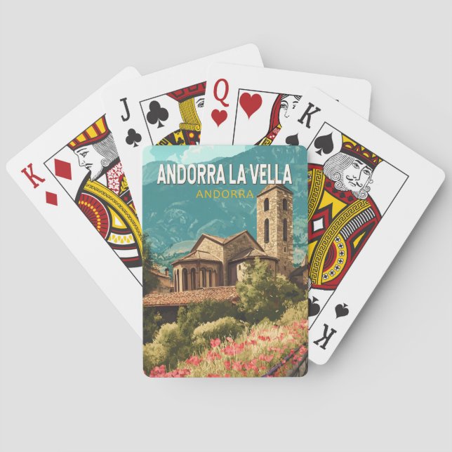 Andorra la Vella Reisen Vintag Spielkarten (Rückseite)