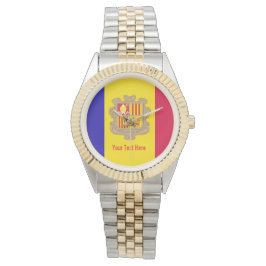 Andorra Nationalflagge Armbanduhr