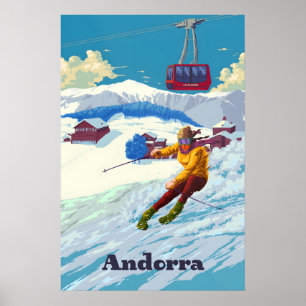 Andorra Pal Arinsal Skigebiet Reiseplakat Poster