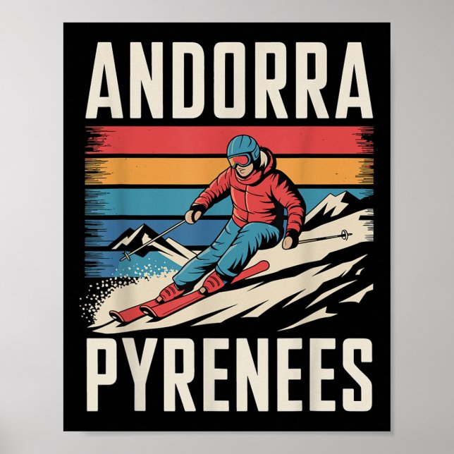 Andorra Pyrenäen Skigebiet, Fun Alpinski Poster (Vorne)