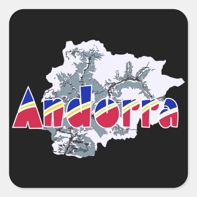 Andorra Quadratischer Aufkleber (Vorderseite)