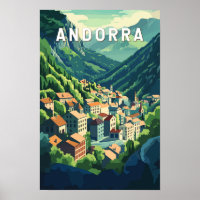Andorra Reise Kunst Vintage