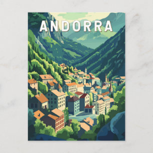 Andorra Reise Kunst Vintage Postkarte