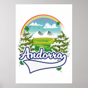 Andorra Retro-Reiselogo Poster