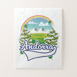 Andorra Retro-Reiselogo Puzzle