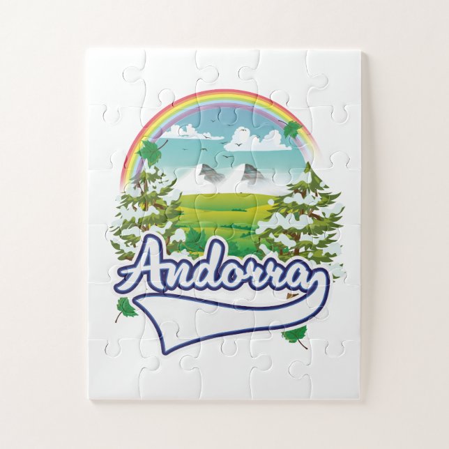 Andorra-Retrologo Puzzle (Vertikal)