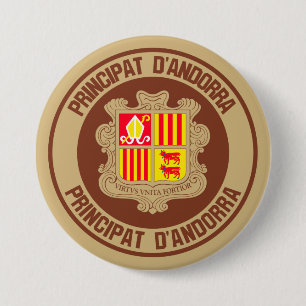 Andorra Round Emblem Button