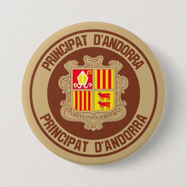 Andorra Round Emblem Button (Vorderseite)