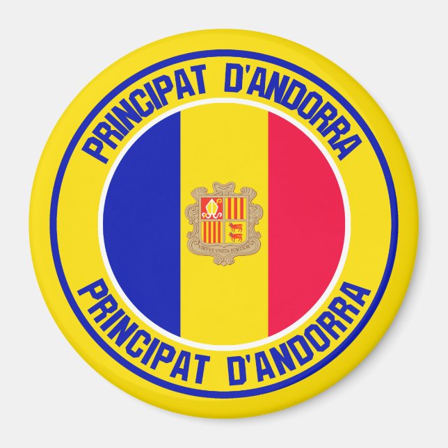 Andorra Round Emblem Magnet (Vorne)
