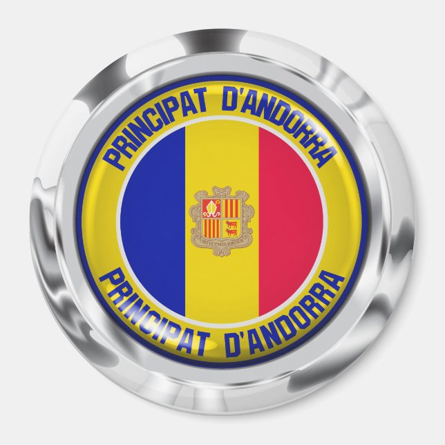 Andorra Round Emblem Magnet (Vorne)