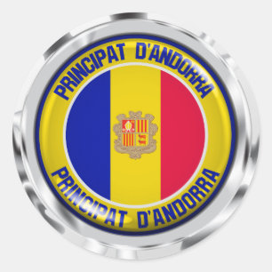 Andorra Round Emblem Runder Aufkleber