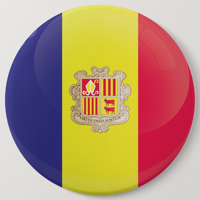 Andorra Round Icon Flag Button (Vorderseite)