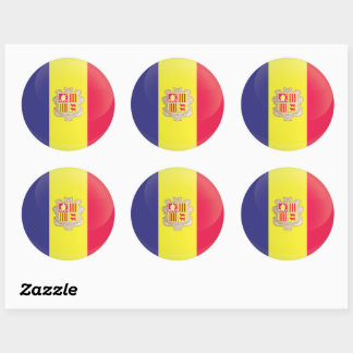 Andorra Round Icon Flag Runder Aufkleber