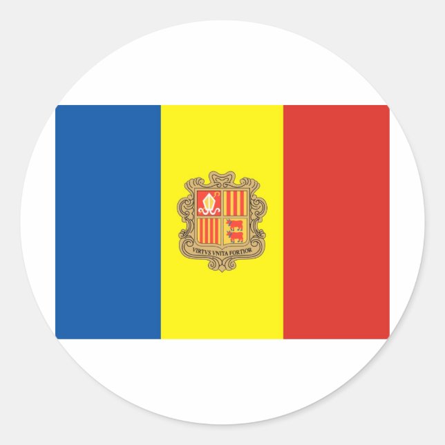 Andorra Runder Aufkleber (Vorderseite)