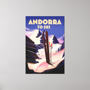 Andorra-Ski-Plakat. Leinwanddruck