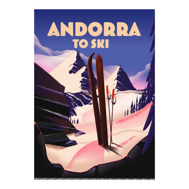 Andorra Skipposter. Fotodruck (Vorne)