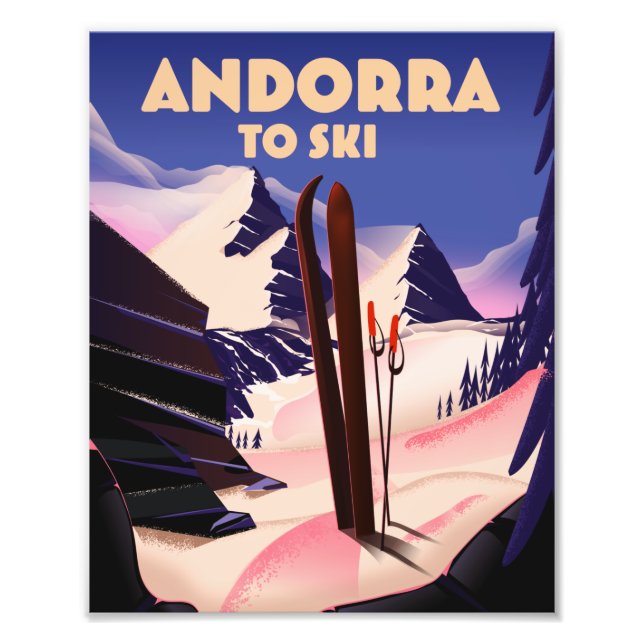 Andorra Skipposter, Postkarte Fotodruck (Vorne)