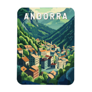 Andorra Travel Art Vintag Magnet