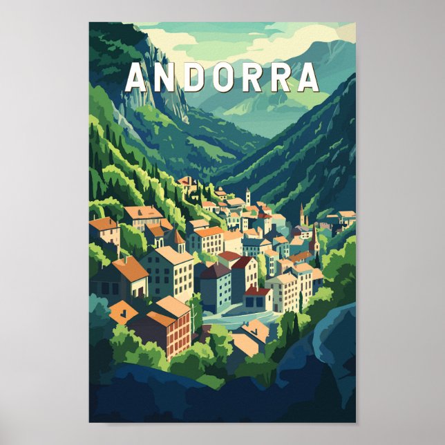 Andorra Travel Art Vintag Poster (Vorne)