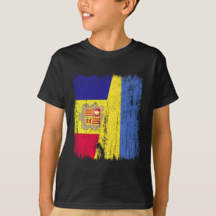 Andorra Ukraine Halbflagge Andorianische Ukrainisc T-Shirt