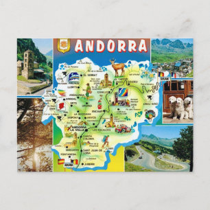 Andorra Vintage-Karte Postkarte