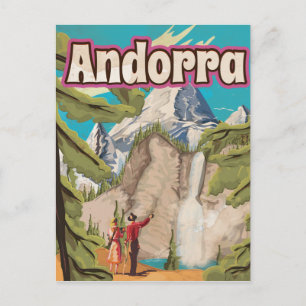 Andorra Vintage Travel Poster Postkarte