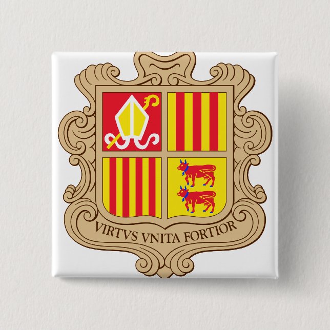 Andorra-Wappen Detail Button (Vorderseite)