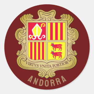 Andorra Wappen Runder Aufkleber