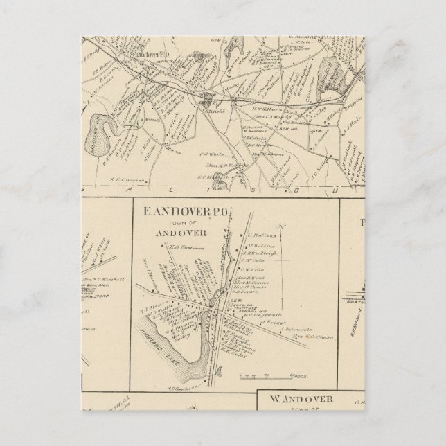 Andover, Merrimack Co Postkarte (Vorderseite)