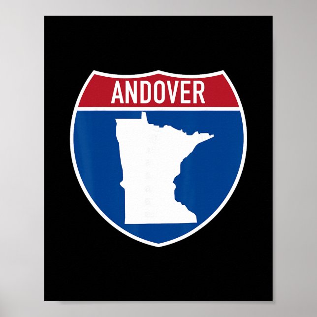 Andover Minnesota Karte Highway Interstate Schild  (Vorne)