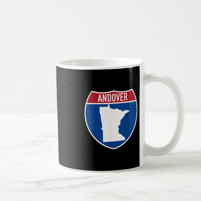 Andover Minnesota Karte Highway Interstate Schild  Kaffeetasse (Rechts)