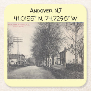 Andover NJ Map Koordiniert Vintagen Stil Rechteckiger Pappuntersetzer