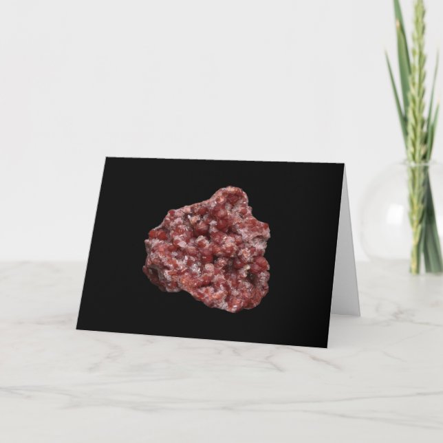 Andradite Garnet und Calcite Cluster Add Text Karte (Vorderseite)