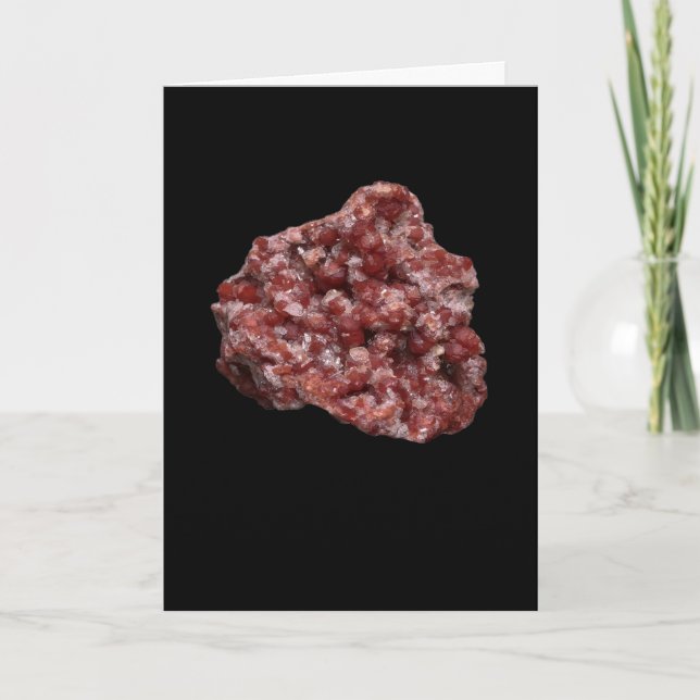 Andradite Garnet und Calcite Cluster Add Text Karte (Vorderseite)