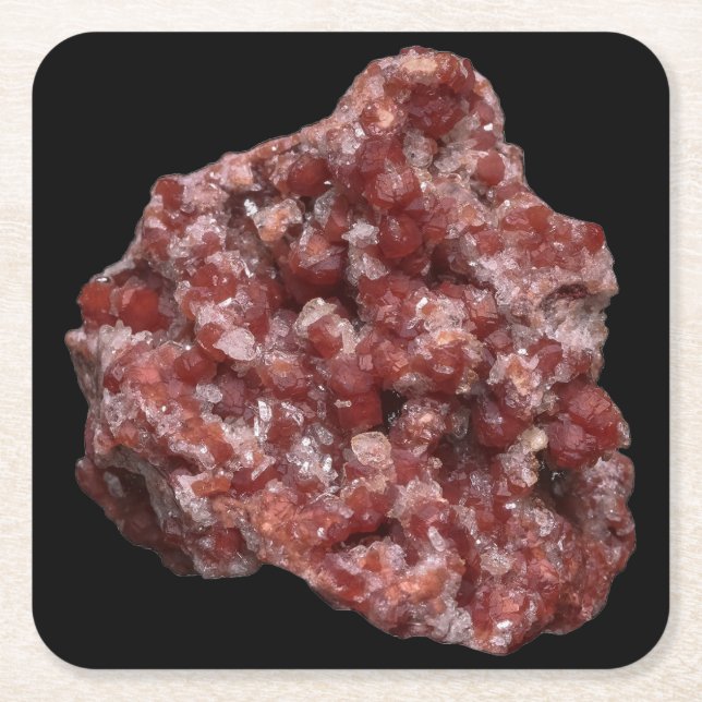 Andradite Garnet und Calcite Cluster Untersetzer (Vorderseite)