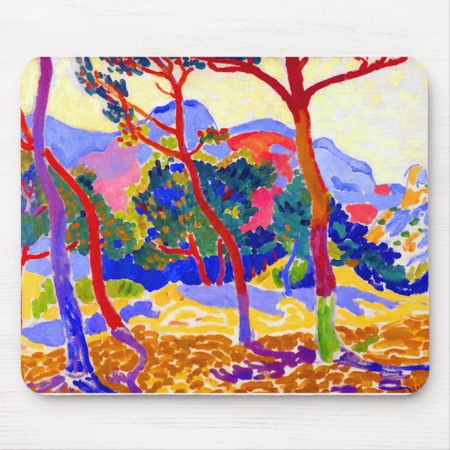 Andre Derain Fauvist Landschaft mit Bäumen Mousepad (Vorne)