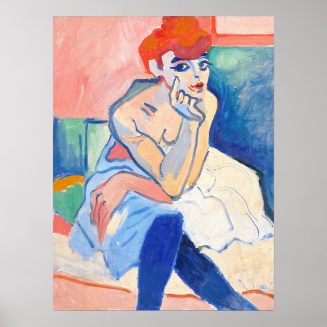 Andre Derain Frau in einem Hemd Kunstprint Poster (Vorne)