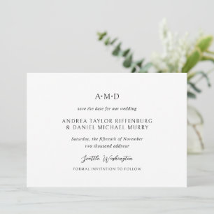 Andrea Black White Elegante Hochzeit Save The Date