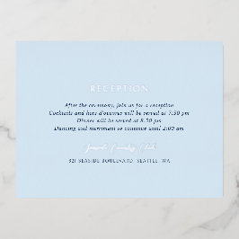 Andrea Blue Elegant Wedding Foil Enclosure Card Folie Einladungspostkarte