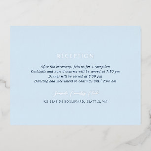 Andrea Blue Elegant Wedding Foil Enclosure Card Folie Einladungspostkarte