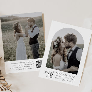 ANDREA Einfache moderne Minimalistische Monogramm- Save The Date