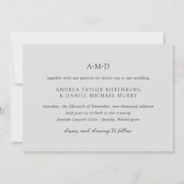 Andrea Gray Elegant Wedding Einladung
