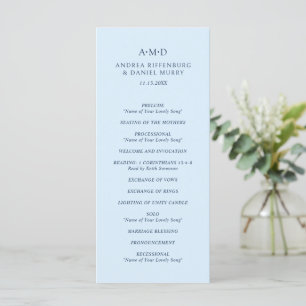 Andrea Himmelblau Elegante Hochzeit Programm