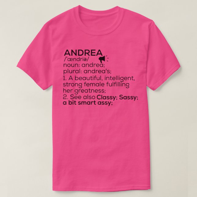 Andrea Name Definition Andrea Frauenname T-Shirt (Design vorne)